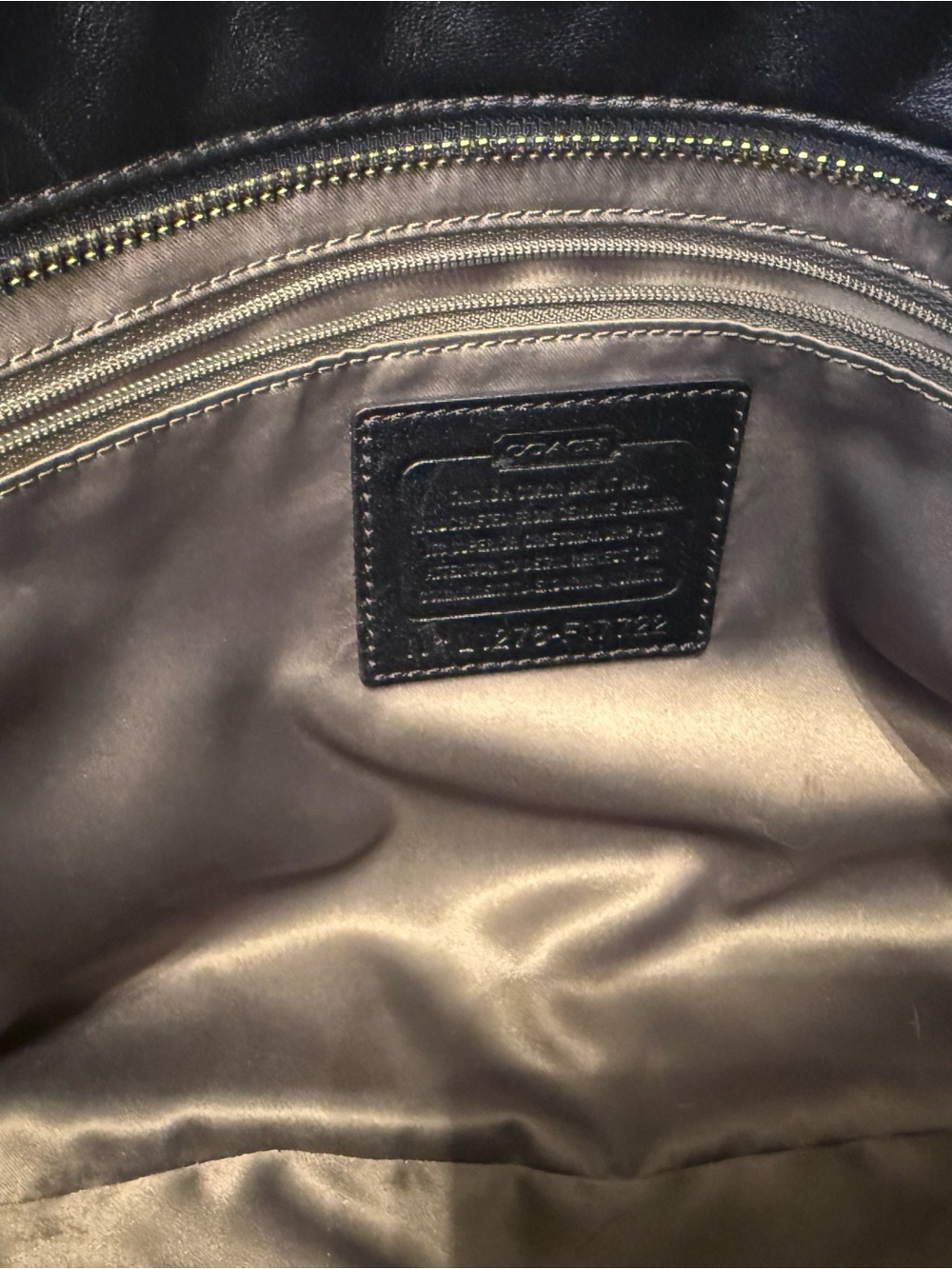 Coach Navy Blue Leather Shoulder Tote - Picture 7 of 7